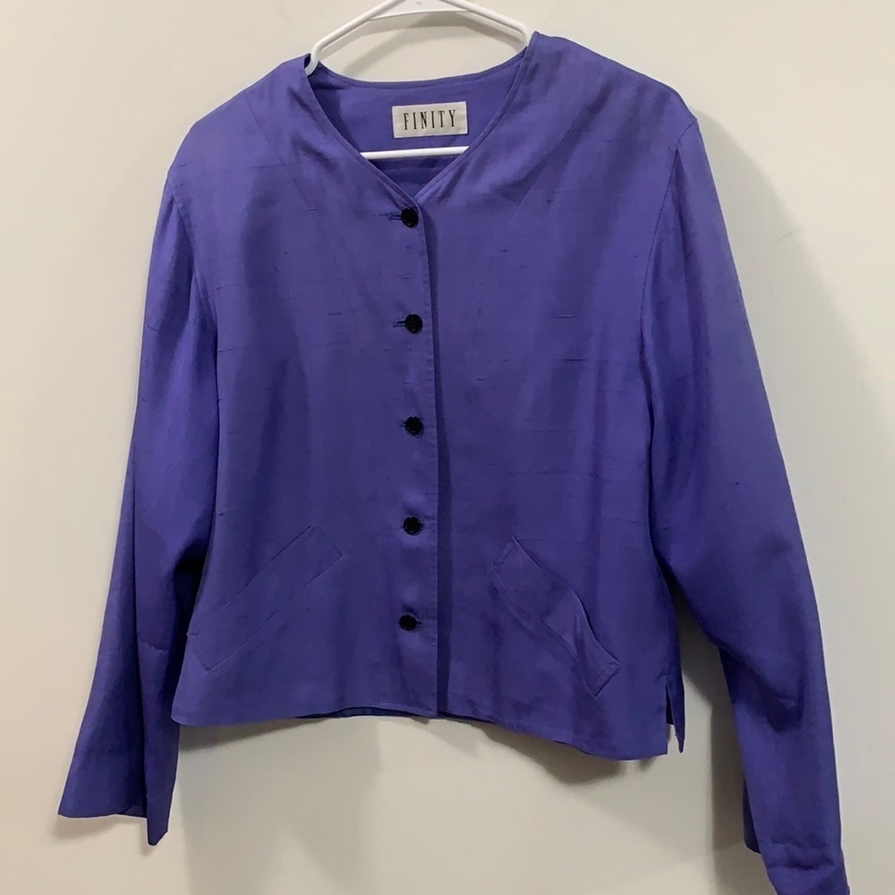 Women’s purple Finity blazer silk lining size 8
